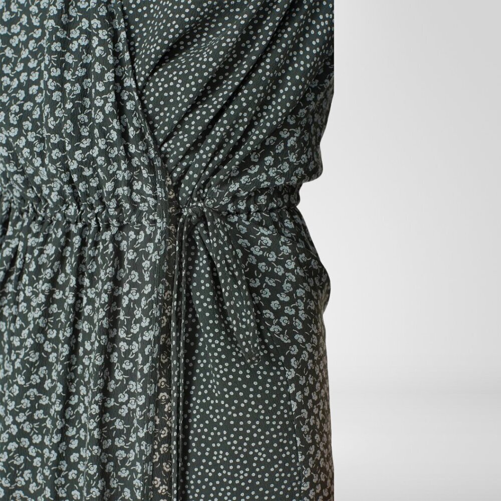 SEE BY CHLOÉ Flowers & Dots Printed Wrap Dress In Green Blue Size 34 / 2 - Picture 4 of 7